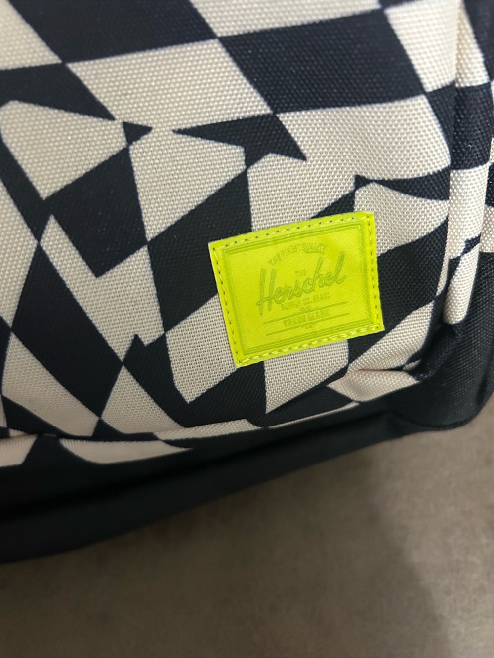 Herschel Supply Company Cream & Black Geometric Check Backpack - Picture 6 of 6